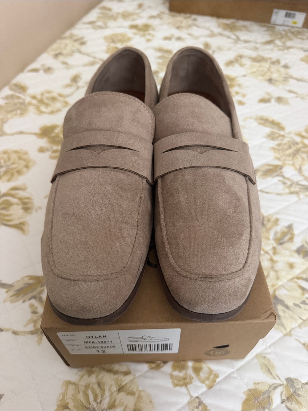 Aldo Men's Beige Suede Penny Loafers